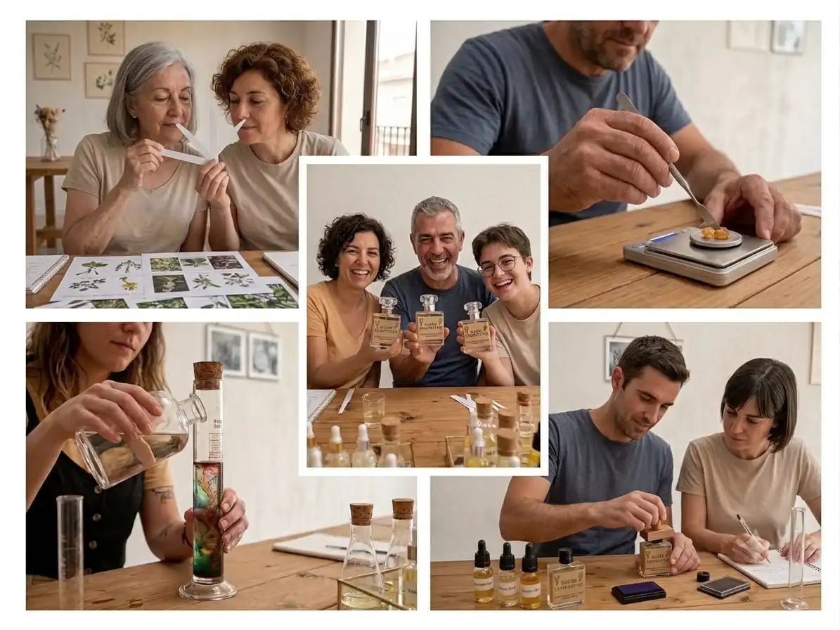 Taller Crea tu propia fragancia - Perfume terminado y muestras